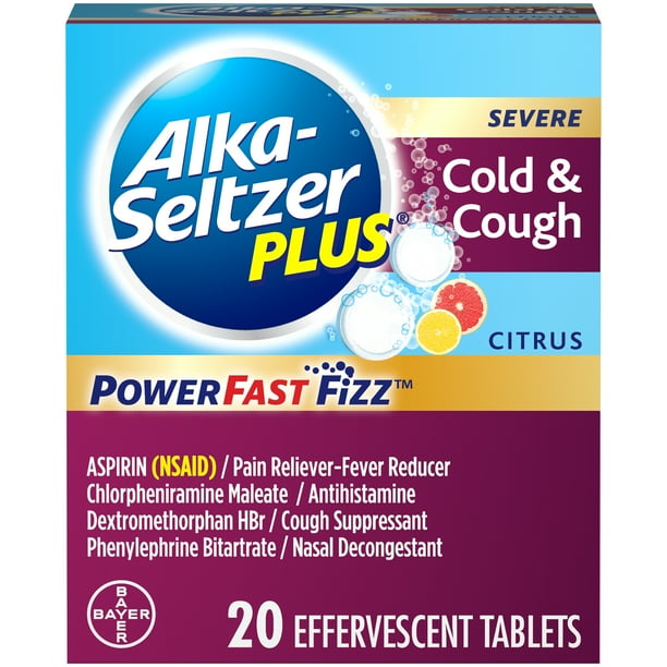 AlkaSeltzer Plus Severe Cold & Cough PowerFast Fizz Citrus