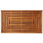 Bare Decor Oiled Finish Solid Teak Wood Giza Shower, Spa, Door Mat