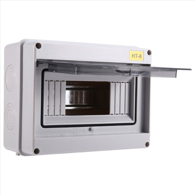 Caja de Protección de Distribución de Caja de Interruptor Mcb IP65 Caja de Riel DIN de Electrónica de Potencia ABS para Disyuntor HT-8 Vías