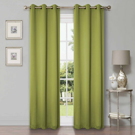 Superior Blackout Solid Light Filtering Grommet Curtain Panel Set, 42"X 108", Sage