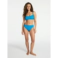 thumbnail image 2 of Time and Tru Women's and Women's Plus Crinkle Mid Rise High Leg Cheeky Bikini Bottoms, 2 of 5
