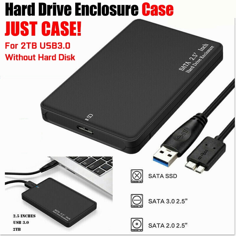 (Just Case)External Hard Drive Case USB 3.0 Portable Hi-Speed External ...