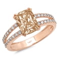thumbnail image 7 of Solitaire with Accents Engagement Ring for Women - 3.48ct Simulated Champagne Diamond in 14K Rose Gold Promise Ring, 7 of 7