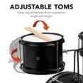 thumbnail image 6 of Best Choice Products Kids Beginner 3-Piece Drum, Musical Instrument Set w/ Sticks, Cushioned Stool, Drum Pedal - Black, 6 of 8