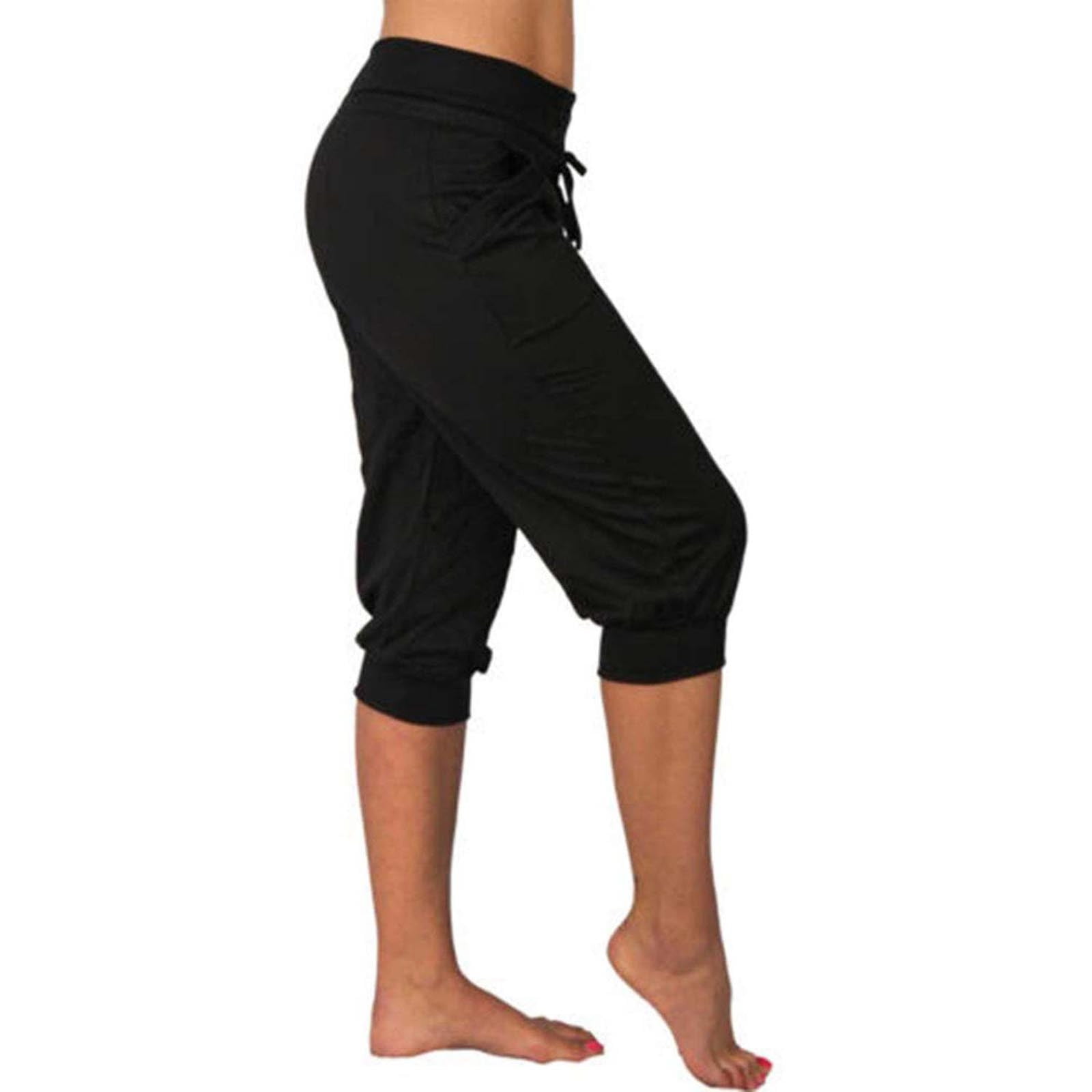 Capri Sweatpants for Women Summer Casual Cropped Jogger Loose Fit Drawstring Waist Running Capri Pants Lounge Capris Walmart