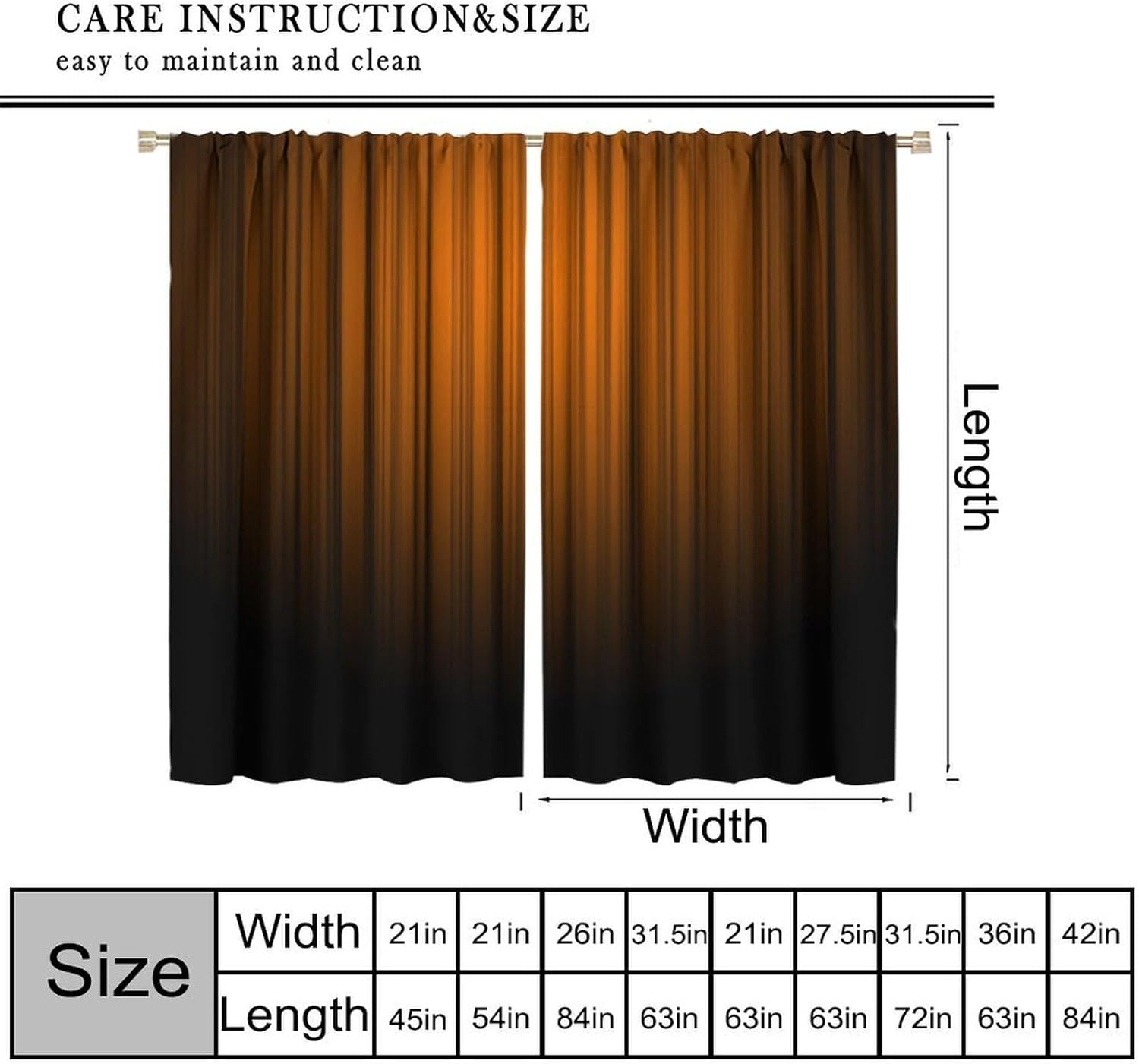Purple and Black Curtains Funny Striped Ombre Elegant Design Bright Solid Dark Abstract Gradient Blackout Rod Pocket Curtains for Bedroom Living Room Kitchen Window Drapes 2 Panel Set 42x54 Inch