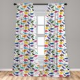 thumbnail image 4 of Ambesonne Dinosaur Curtains, Colorful Jurassic Animals, Pair of 28"x63", Olive Green Marigold and Grey, 4 of 4