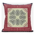 thumbnail image 1 of Window Wreath Palace Faux Suede Throw Fabric Pillow in Pink Gray 18x18, 1 of 5