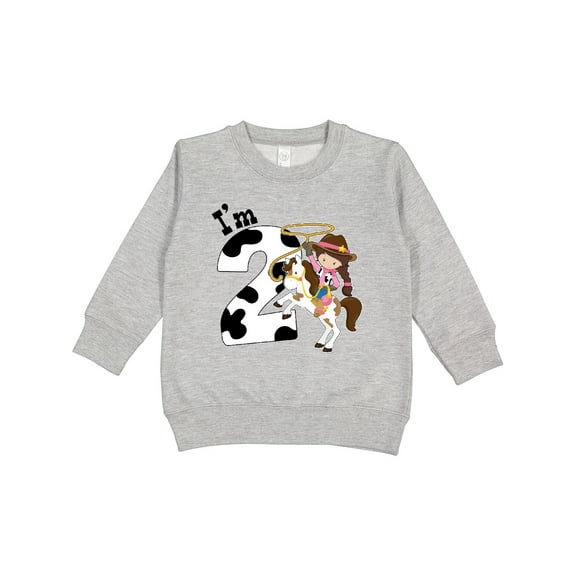 Inktastic I'm Two-cowgirl Riding Horse Birthday Toddler Sweatshirt