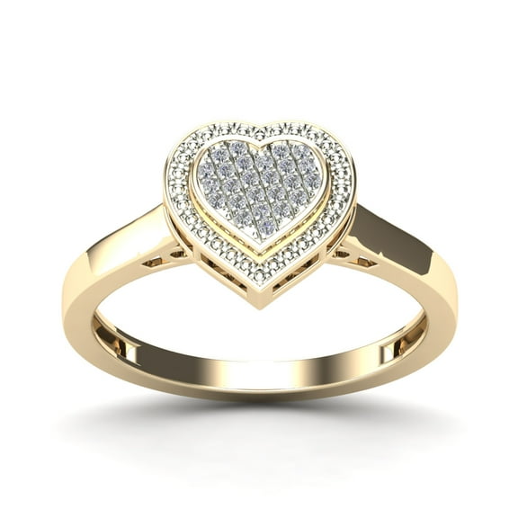 aaXia 14K Yellow Gold Diamond Accent Heart Ring