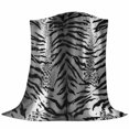 thumbnail image 6 of Leopard Stripes Blanket Soft Cozy Warm Throw Blanket for Couch, Plush Fuzzy Flannel Fleece Blankets for Sofa, Vintage Black White Animals Texture Bed Blankets Lightweight Gifts for Women, 32"x48", 6 of 9