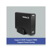 Vantec NexStar JX USB 3.2 Gen1x1, 3.5 or 2.5” SATA III HDD/SSD Drive Enclosure with eSATA - Aluminum casing, ABS Plastic - Black NST-358SU3-BK