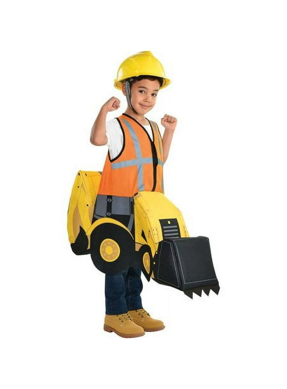 Party City Construction Digger Ride-On Halloween Costume for Children, Small