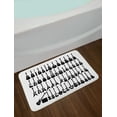 thumbnail image 2 of Guitar Bath Mat, Various Shapes of Elements Horizontally Arranged on a Plain Background, Plush Bathroom Decor Mat with Non Slip Backing, 29.5" X 17.5", Charcoal Grey and White, by Ambesonne, 2 of 2