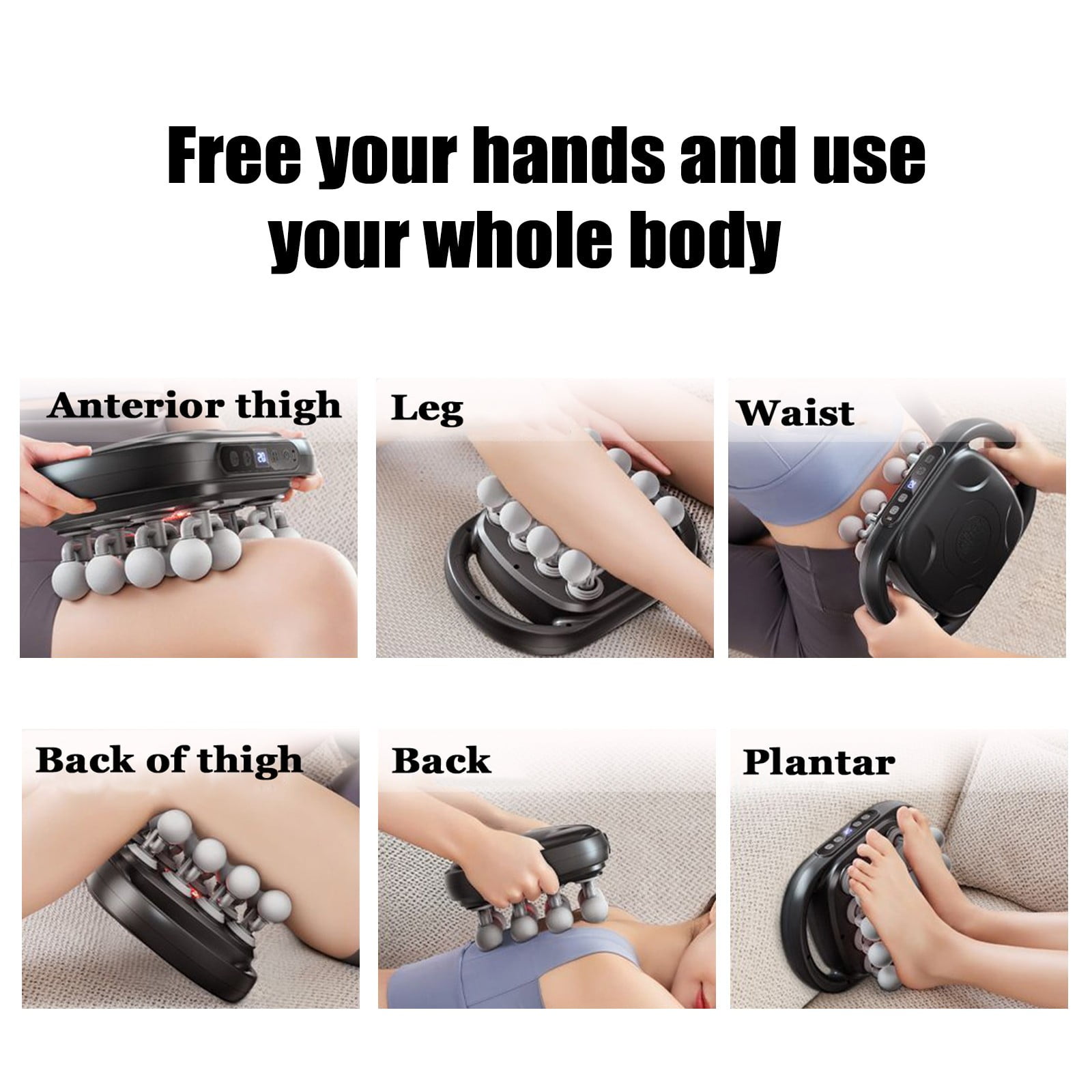 HWRETIE Muscle Massage Gun with 16 Heads for Deep Tissue Relief,Back and Leg Relaxation,Full Body Massage Tool for Men and Women,Helps Ease Soreness and Muscle Tension