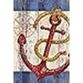 thumbnail image 3 of Toland Home Garden Rustic Anchor and Compass 12.5 x 18 Inch Decorative Nautical Fence Design Garden Flag, 3 of 5