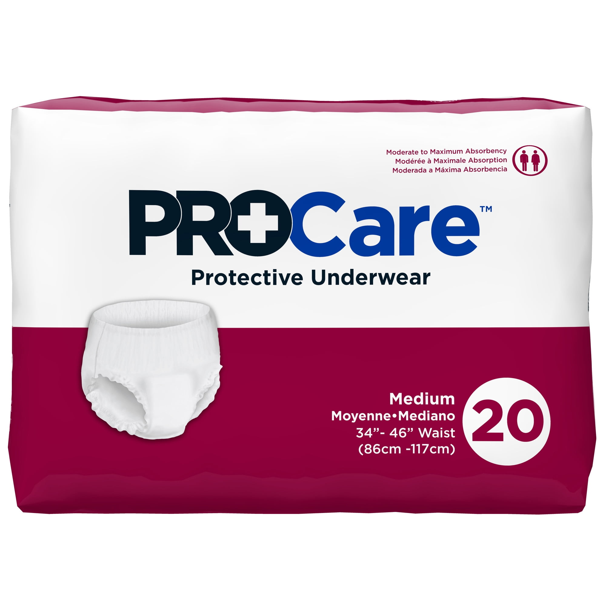Adult Absorbent Underwear ProCare™ Plus Pull On with Tear Away Seams Medium  Disposable Moderate Absorbency - Breathing Care Medical