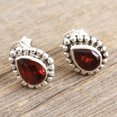 thumbnail image 2 of NOVICA Garnet stud earrings, 'Dazzling Passion', 2 of 5