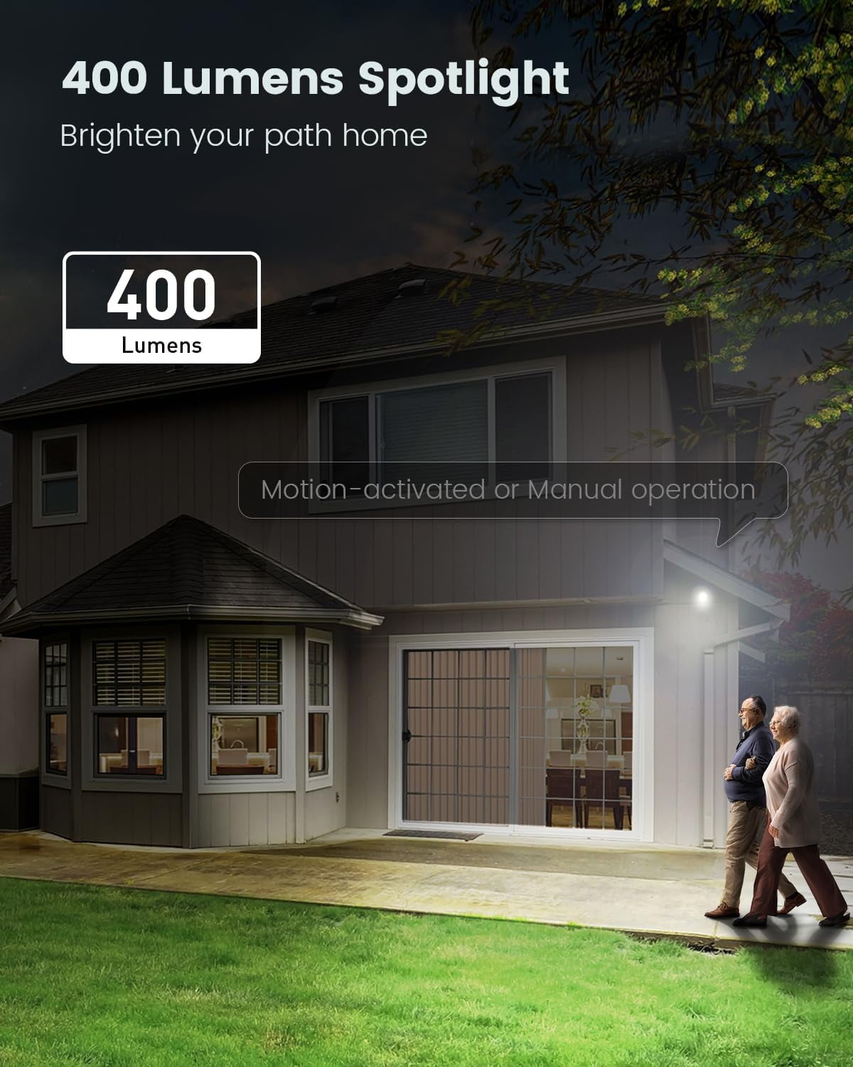 AOSU 3K/5MP Security Cameras Wireless Outdoor, Solar Powered 400-Lumen Spotlight Camera, 360° Pan/Tilt Surveillance, Night Vision, 2.4G WiFi Camera, Auto Tracking, AI Human/Vehicle/Pet Detection