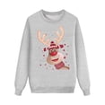 thumbnail image 2 of QTSHPN Matching Family Christmas Sweatshirts Parent Child Christmas T Shirts Thick Crewneck Soft Deer Head Bow Print Long Sleeve Tops Blouse Kids Sweater Kids Sweatshirt, 2 of 3