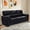 Black, variant on Shaiaield 81" Black PU Leather Modern Sofa,Small Living Room Couch with Wide Armrests and Large Back Cushions,Upholstered 3 Seater Couch Living Room