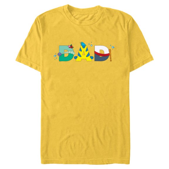Disney The Little Mermaid Ariel Father’s Day Birthday Dad - Short Sleeve Blended T-Shirt for Adults - Customized-Yellow