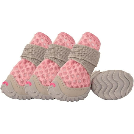 HQREA Dog Shoes for Small Dogs  Soft Mesh Dog Boots for Summer Hot Pavement Paw Protectors