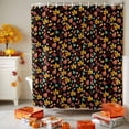 thumbnail image 3 of Watercolor Autumn Maple Leaf Shower Curtain for Bathroom, Pastoral Leaves on Black Waterproof Shower Curtains Washable Quick Dry with Hooks Bathtub Curtains 36x72 IN, 3 of 6