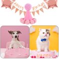 thumbnail image 5 of Chapeau d'Anniversaire pour Animaux de Compagnie, Chapeau de Fête pour Chat et Chien, Ensemble de Coiffeuse Colorée Macaron avec Pompon et Bandeau Réglable, 5 of 5
