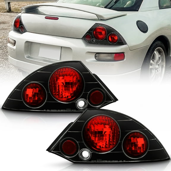 Black 00-02 Mitsubishi Eclipse Tail Lights Lamps Left Right Pair Set Aftermarket
