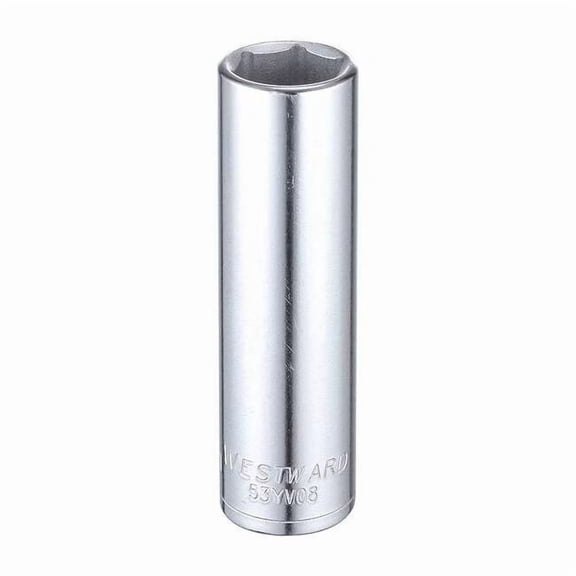 Westward Socket, Steel, Chrome, 17 mm 53YV08