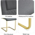 thumbnail image 4 of JUFU Set of 6 Gray Faux Leather Dining Chairs with Gold Legs, Modern High Back Armless Chairs for Kitchen or Dining Room, 4 of 10