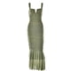 thumbnail image 5 of Lucakuins Vestido ajustado sin mangas para mujer, dobladillo de cola de pez, cuello en V, vestido de fiesta fruncido para cóctel, playa, club, ropa de calle Lucakuins  moda, 5 of 9