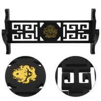 LOLIPPYY Sword Display Wall Mount Sword Rack Black Wood Hollow Design 1Pcs Hallway