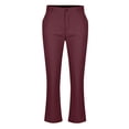 thumbnail image 3 of Yieetim Wine Men's Pants Casual Fashion Solid Color Suits Pants Elastic Waist Comfortable And Softs Fitsness Outdoor Workwear Cropped Pants with Holiday Pockets XXL, 3 of 5