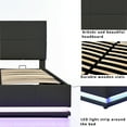 thumbnail image 4 of Yesfshion Full Size Tufted Upholstered Platform Bed Large Under Bed Storage Space Bed Frame with LED Lights, 4 of 15