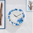 thumbnail image 2 of Eangee Clock Wall Decor With Blue Flowers, 2 of 5