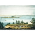 thumbnail image 2 of William Guy Wall 18x14 Gold Ornate Wood Frame and Double Matted Museum Art Print Titled - The Bay of New York and Governors Island Taken from Brooklyn Heights (1820-25), 2 of 4