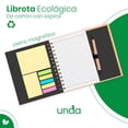 thumbnail image 2 of Libreta Ecológica de Cartón con Espiral y Cierre Magnético | Con Notas Adhesivas, Blocks de Notas y Bolígrafo | 70 Hojas Rayadas | Cuaderno de Notas Ideal para Papelería, Oficina y Escuela, 2 of 6