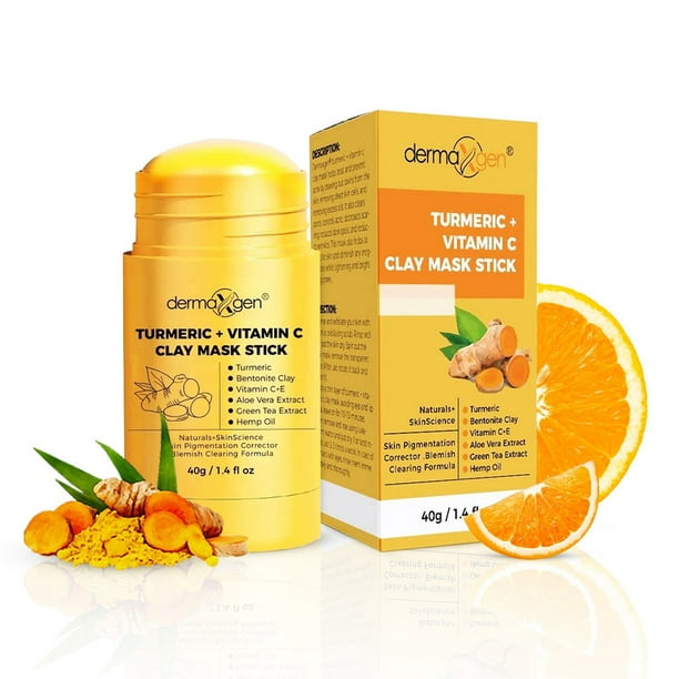 Turmeric Mask Stick, Detox Clay Face Mask, Reduce Acne and Scars Mask, Boosts Circulation, Skin Brightening Mask Stick, Deep Clean Pore