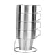thumbnail image 4 of Tazas de café de Acero inoxidable ANGGREK 4 tazas con portavasos, 4 of 8