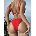 thumbnail image 6 of Elainilye Fashion Swimming Suits for Women Solid Sexy Steel Bracket Solid Bikini Push-Up Padded Swimwear Swimsuit Beachwear Set,Red, 6 of 9