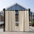 thumbnail image 4 of 2 Pcs Tab Top Blackout Curtain Panel 52 x 95 Inch, Room Darkening Thermal Insulated Curtain with Hook-and-Loop Tabs for Indoor Outdoor Patio Living Room, Window and Wall Decor, Beige, 4 of 4