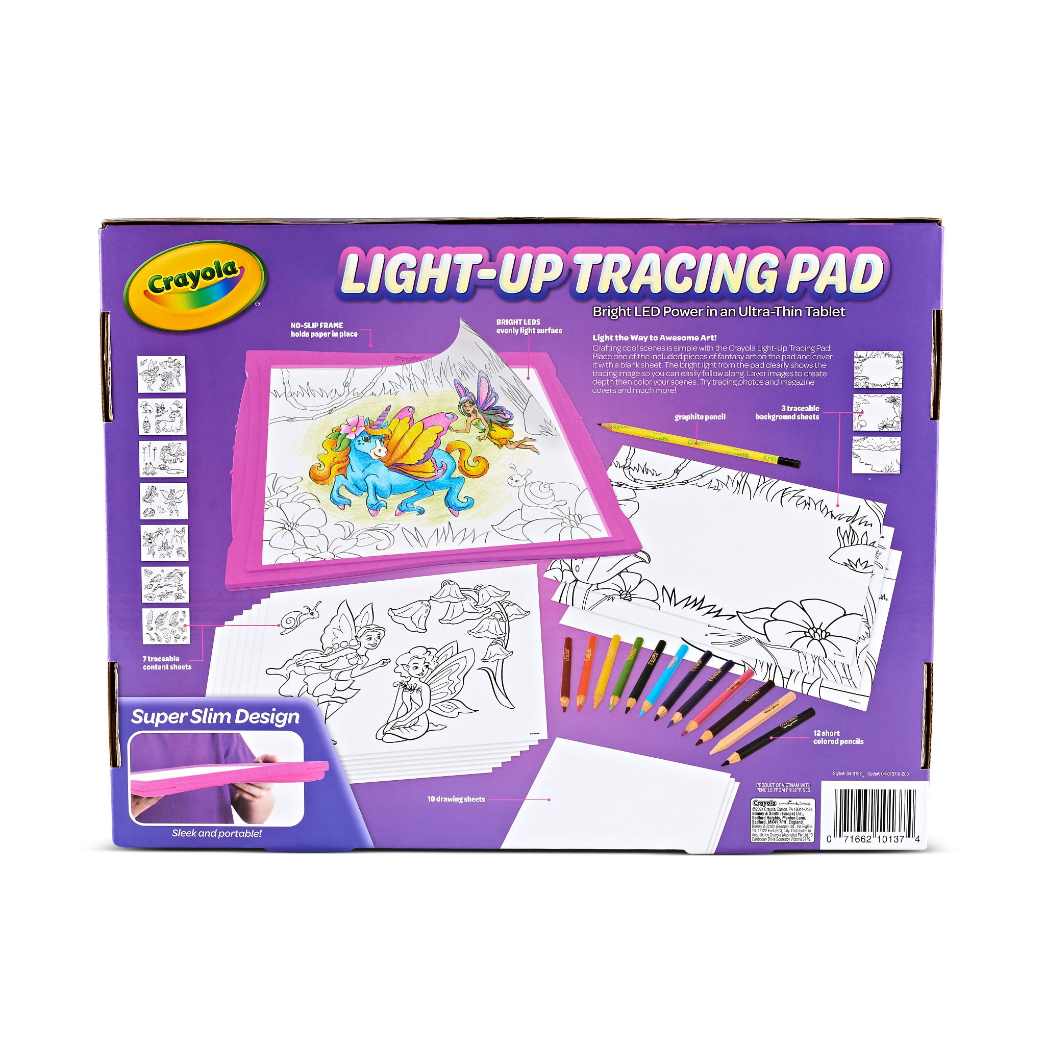 Crayola Light-Up Tracing Pad, Pink, Colored Pencils, Learn How to Draw, Arts & Craft Supplies, Toy Gift for Kids & Artists, Ages 6, 7, 8, 9