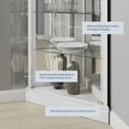 thumbnail image 3 of BELLEZE Lighted Accent Corner Display Curio Cabinet with Tempered Glass Doors and Shelves, Classic Wood Cabinet w/ Bulb, Corner Curio Storage Rack for Living Room, Bedroom and Kitchen Woody (White), 3 of 6