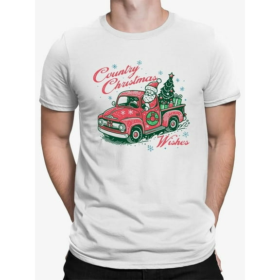 Country Christmas Wishes Truck T-shirt Men's