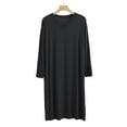 thumbnail image 2 of HBFAGFB Robe pour Hommes Col Rond Chandail à Manches Longues Robe de Nuit Légère Vêtements de Maison Peignoir Noir Taille TG, 2 of 3