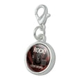 thumbnail image 2 of Rock Before Entering and Roll Music Guitar Antiqued Bracelet Pendant Zipper Pull Charm with Lobster Clasp, 2 of 5