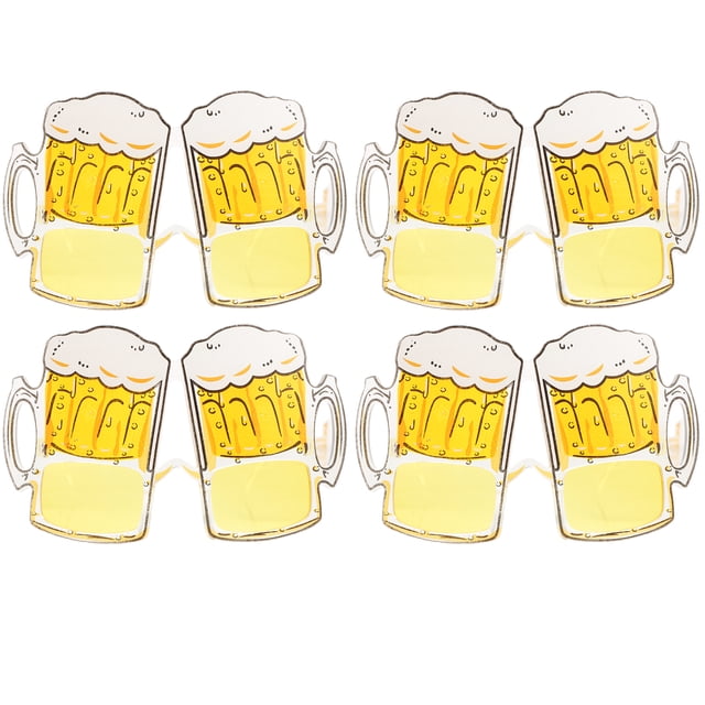 EeaseMX 4 vasos creativos con forma de jarra de cerveza, divertidos y desbordantes, para fiestas de disfraces, festivales y carnavales (dorados).