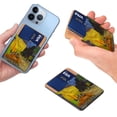 thumbnail image 4 of WIRESTER Self-Adhesive PU Leather Card Holder Stick on Pocket Credit Card Case Pouch Wallet for Apple Samsung Motorola LG Smart Phones - Cafe Terrace At Night Van Gogh, 4 of 5